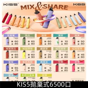 KIS56500口拋棄式凱斯KIS5鎧斯5號一次性電子煙|【18種口味】