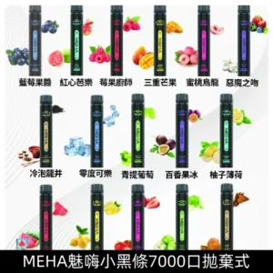 MEHA小黑條7000口拋棄式 魅嗨 X Bar一次性電子煙